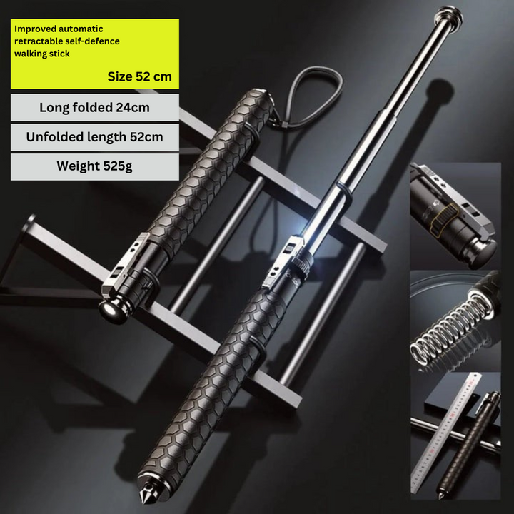 Automatic Self Defense Walking Stick for Hiking and Urban Safety