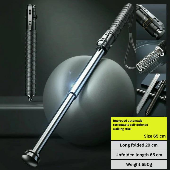 Automatic Self Defense Walking Stick for Hiking and Urban Safety