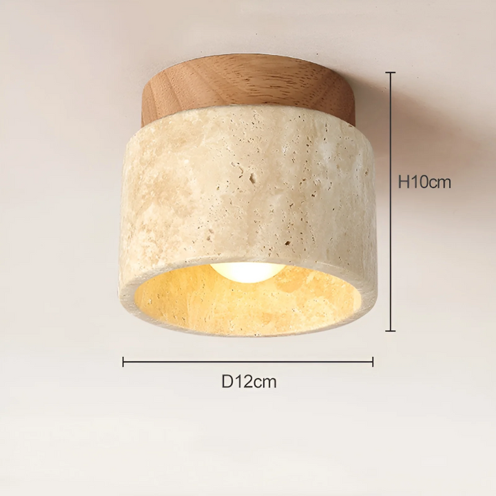 Wabi Sabi Yellow Marble Japanese Ceiling Lamp - TranquilStone | Kalsten