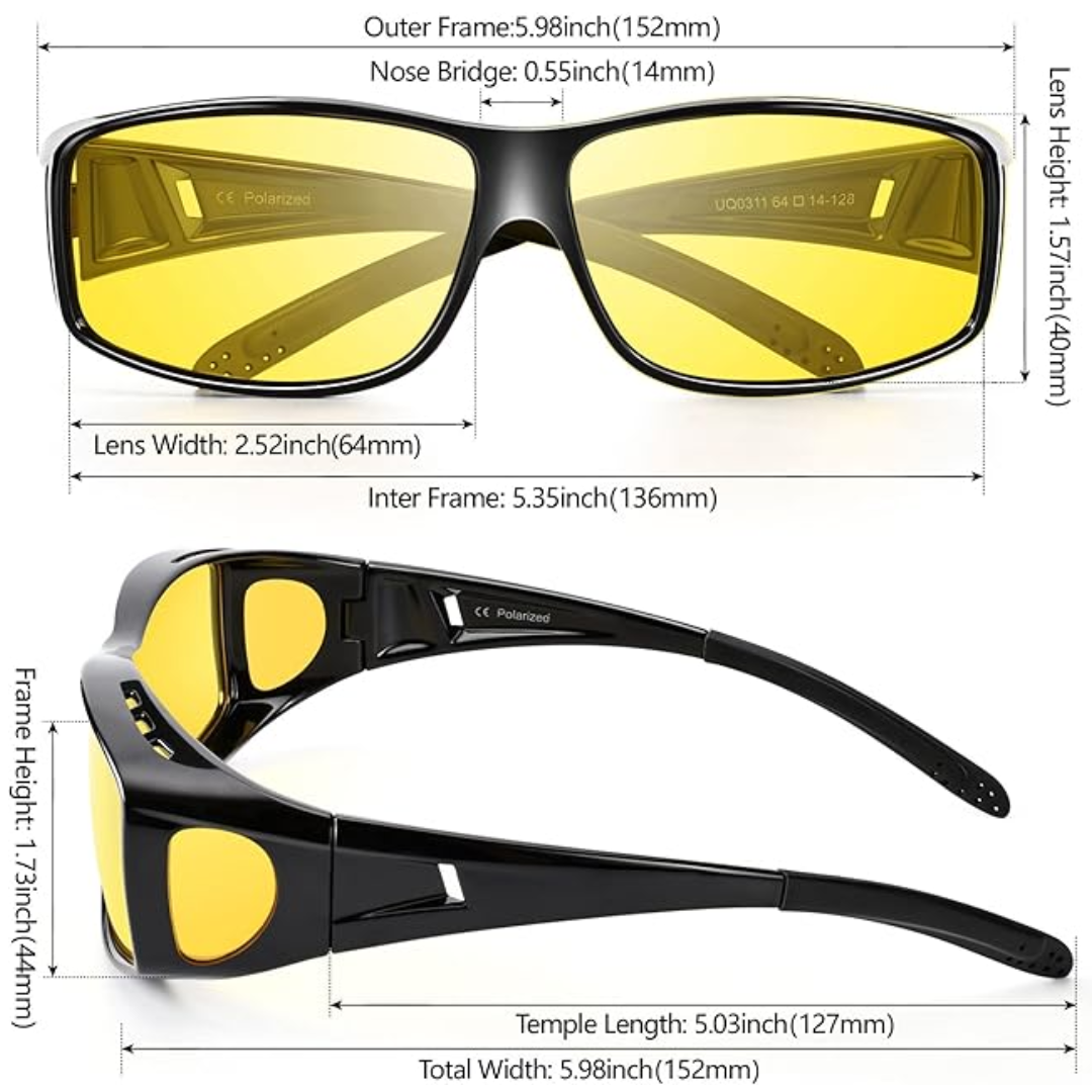 Norvo | Polaroid Night Driving Glasses | Anti-Glare, Lightweight & Ideal for Low Light Conditions