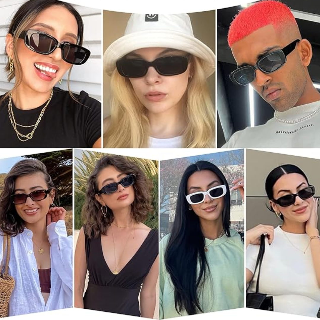 Retro Rectangular Y2K Sunglasses - Aria | Kalsten