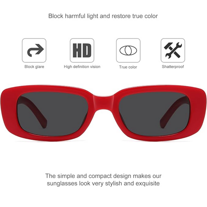 Retro Rectangular Y2K Sunglasses - Aria | Kalsten