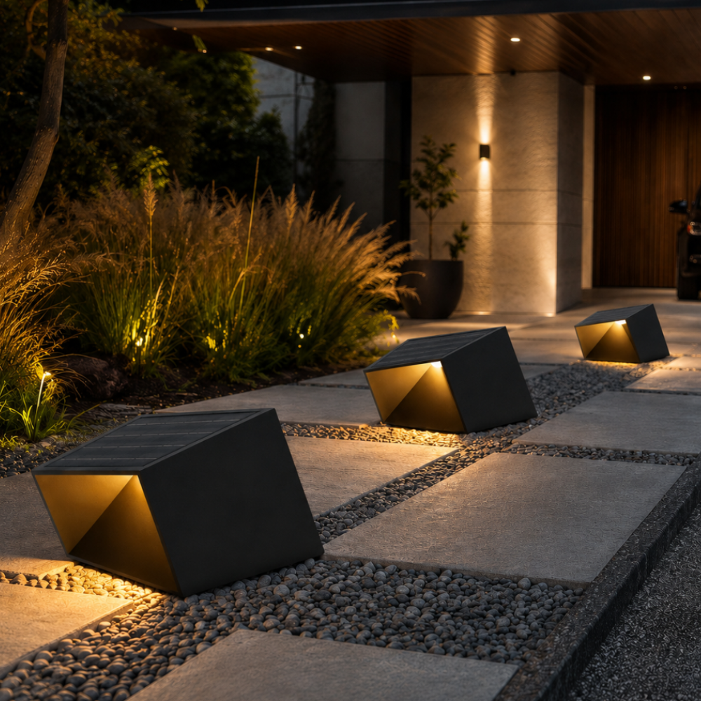 Solar Stainless-Steel Pathway Light with Remote