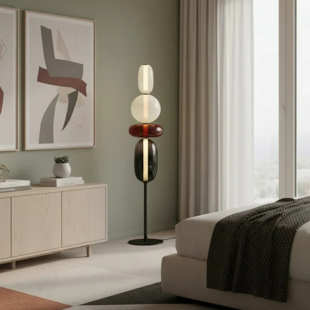 Solenne Sculptural Glass LED Floor Lamp