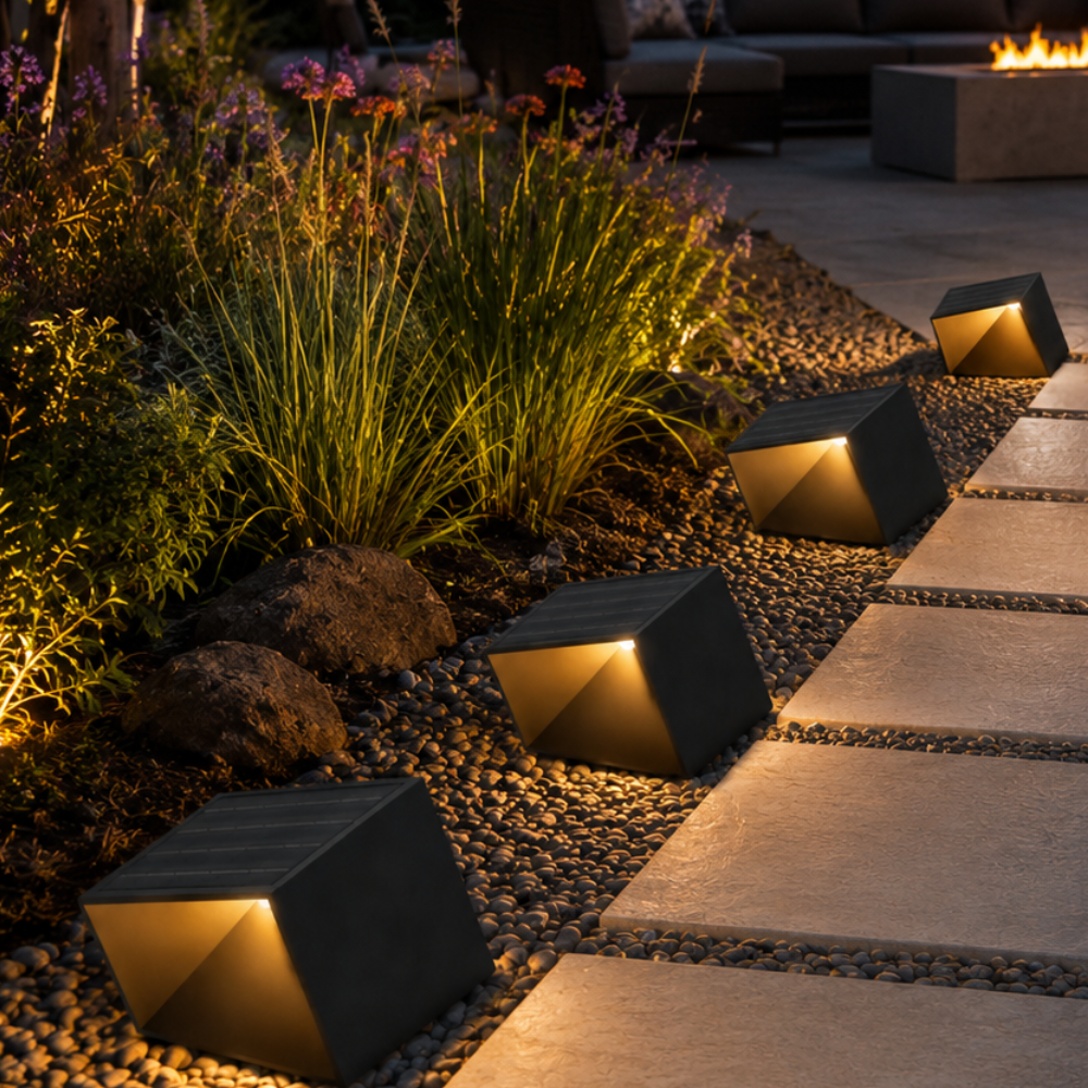 Solar Stainless-Steel Pathway Light with Remote