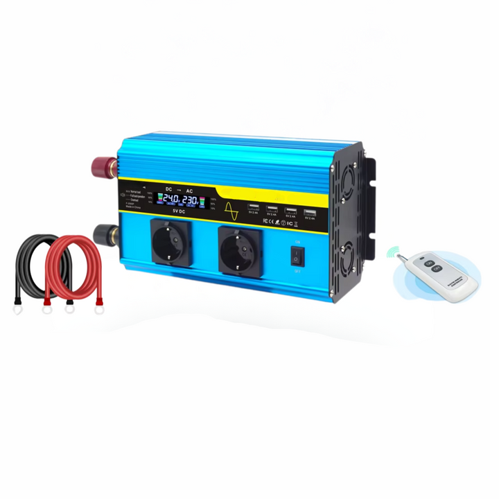 Kalsten | 4000W Pure Sine Wave Power Inverter 12V/24V DC to 110V/220V AC Converter for Car and Solar Systems