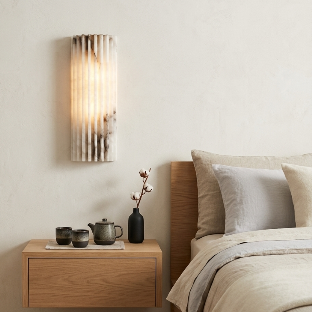 MarbleGlow Minimalist Marble Wall Sconce