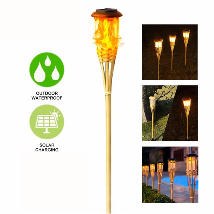 Solar Torch Set – 5 Flame-Effect LED Garden Lights