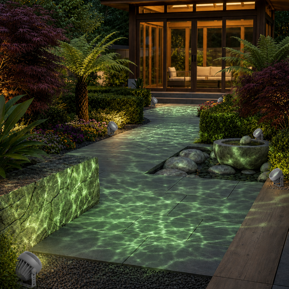 AuraFlow Color-Changing Ripple Spotlight