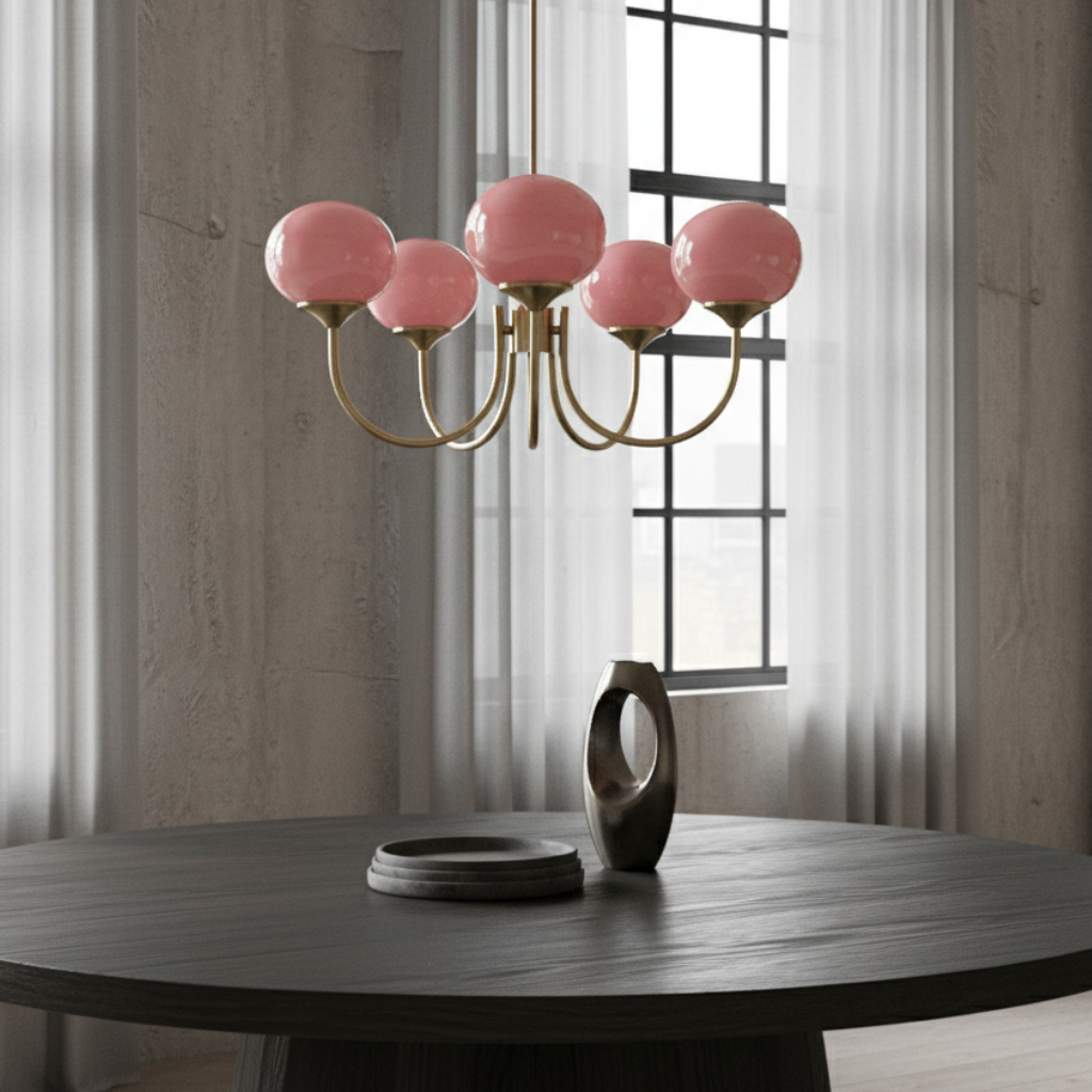 Bonbon Opal Glass Globe Chandelier