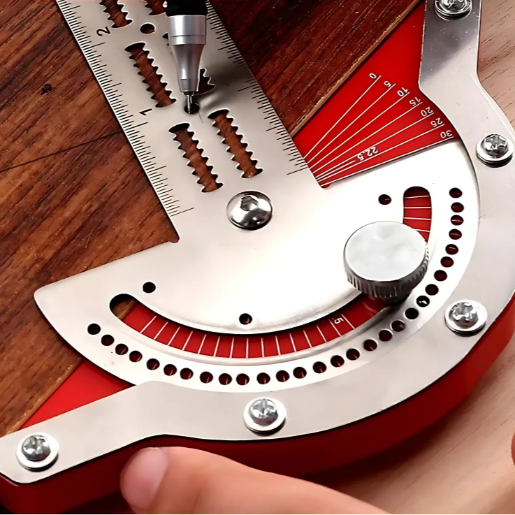 Kalsten | Precision Stainless Steel Carpenter's Protractor and Edge Ruler