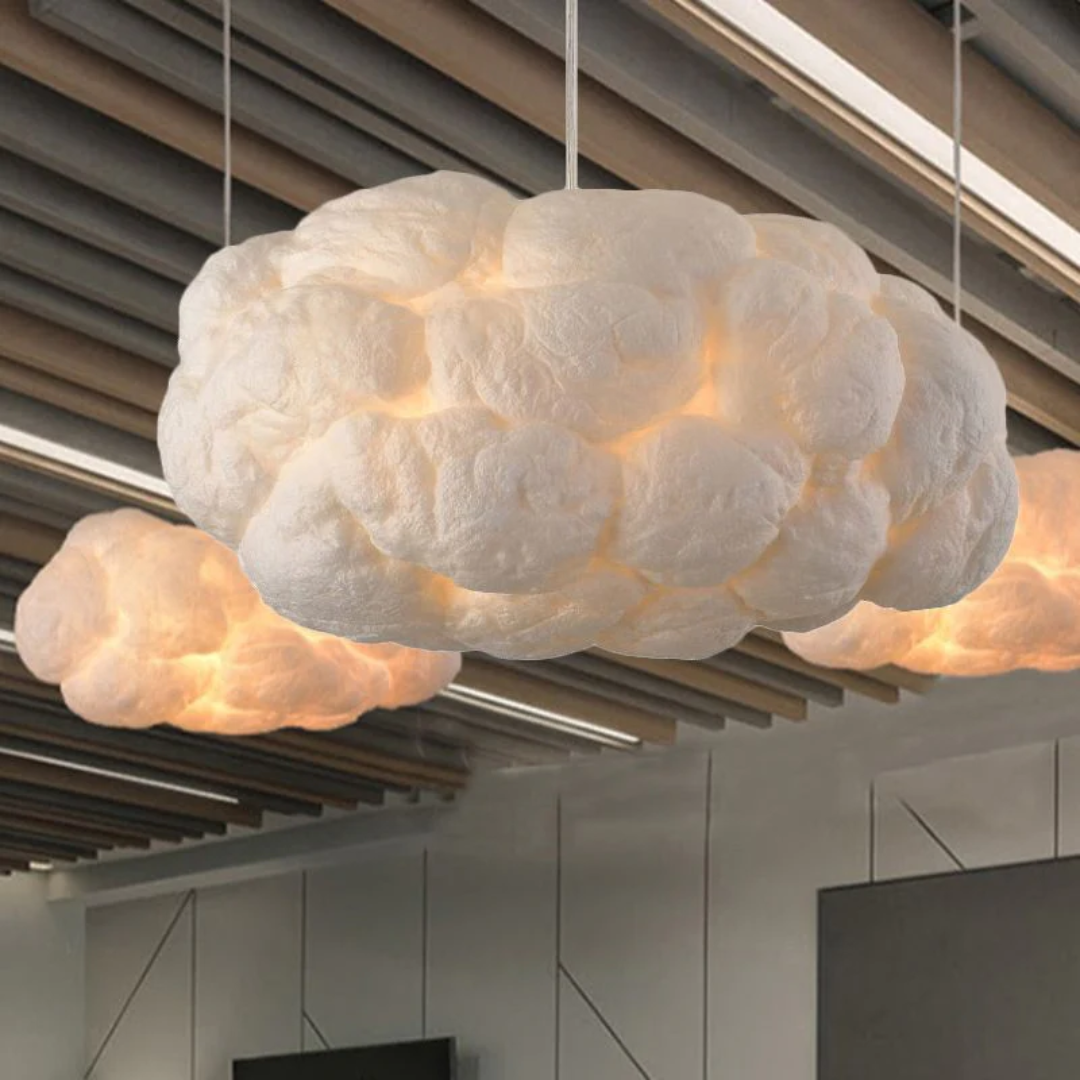 Designer Cloud LED Pendant Lamp White PVC/Cotton - Nimbus | Kalsten
