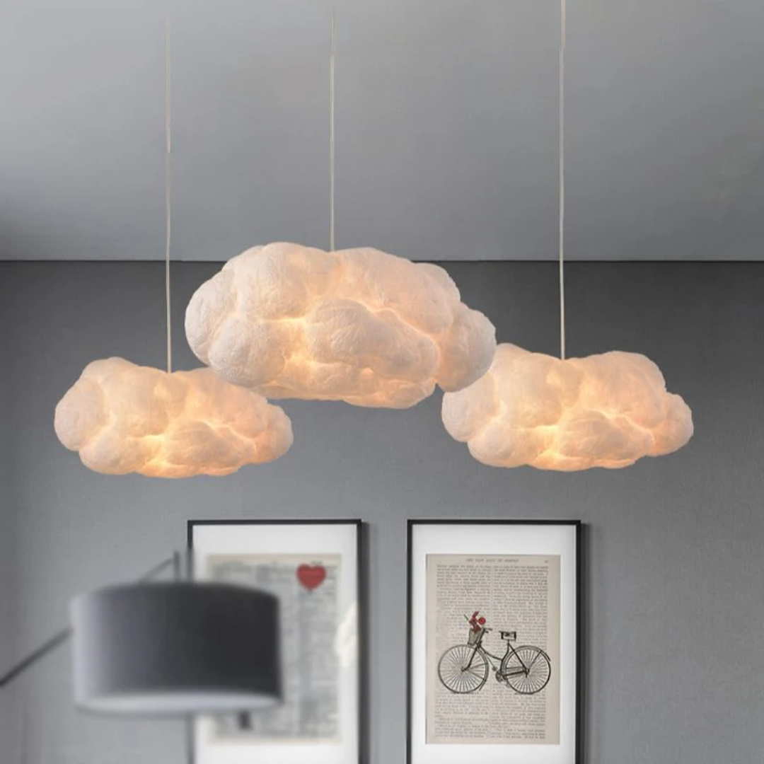 Designer Cloud LED Pendant Lamp White PVC/Cotton - Nimbus | Kalsten
