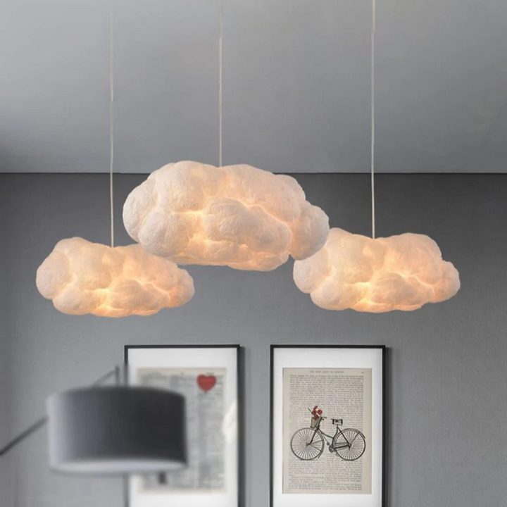 Designer Cloud LED Pendant Lamp White PVC/Cotton - Nimbus | Kalsten