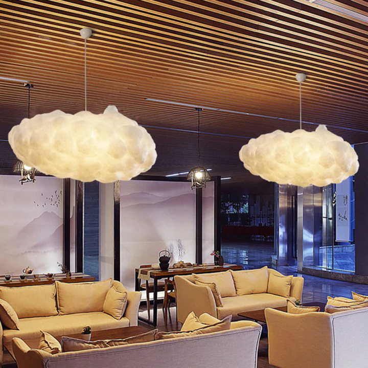 Designer Cloud LED Pendant Lamp White PVC/Cotton - Nimbus | Kalsten