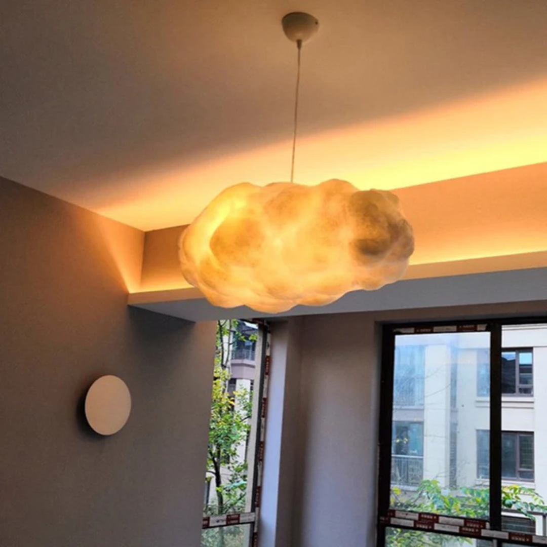 Designer Cloud LED Pendant Lamp White PVC/Cotton - Nimbus | Kalsten