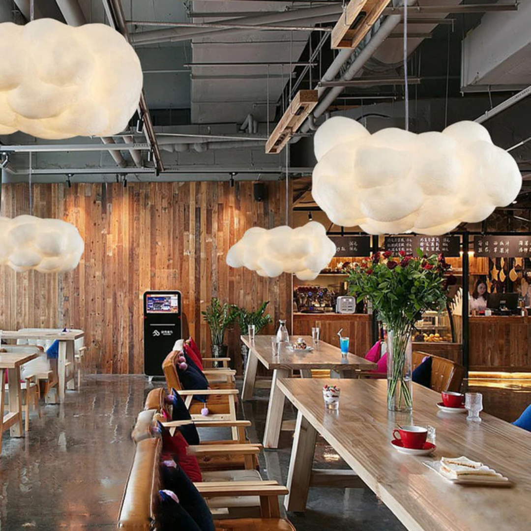 Designer Cloud LED Pendant Lamp White PVC/Cotton - Nimbus | Kalsten