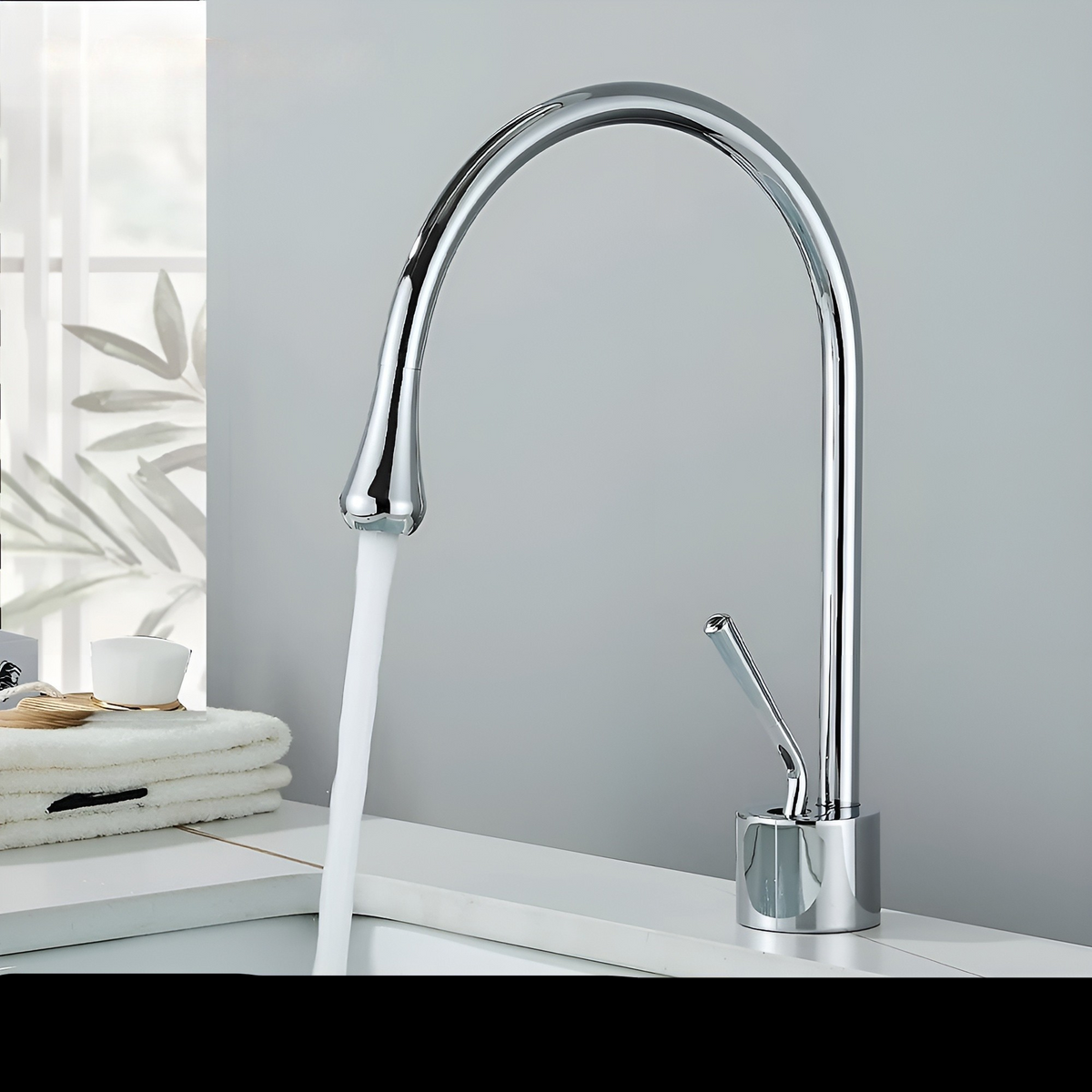 Basin mixer tap in a brushed look – Basin mixer tap, hot-cold mixer, brass tap for residential use | Karnz