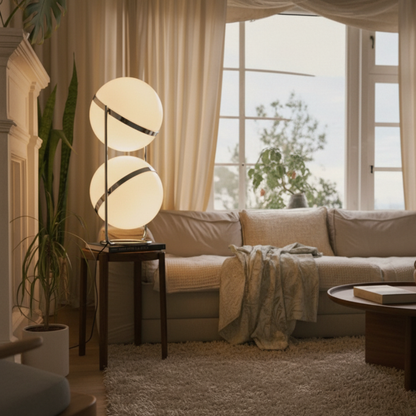 Orbis Luna Chrome-Frame Floor Lamp