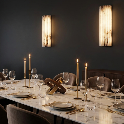 MarbleGlow Minimalist Marble Wall Sconce