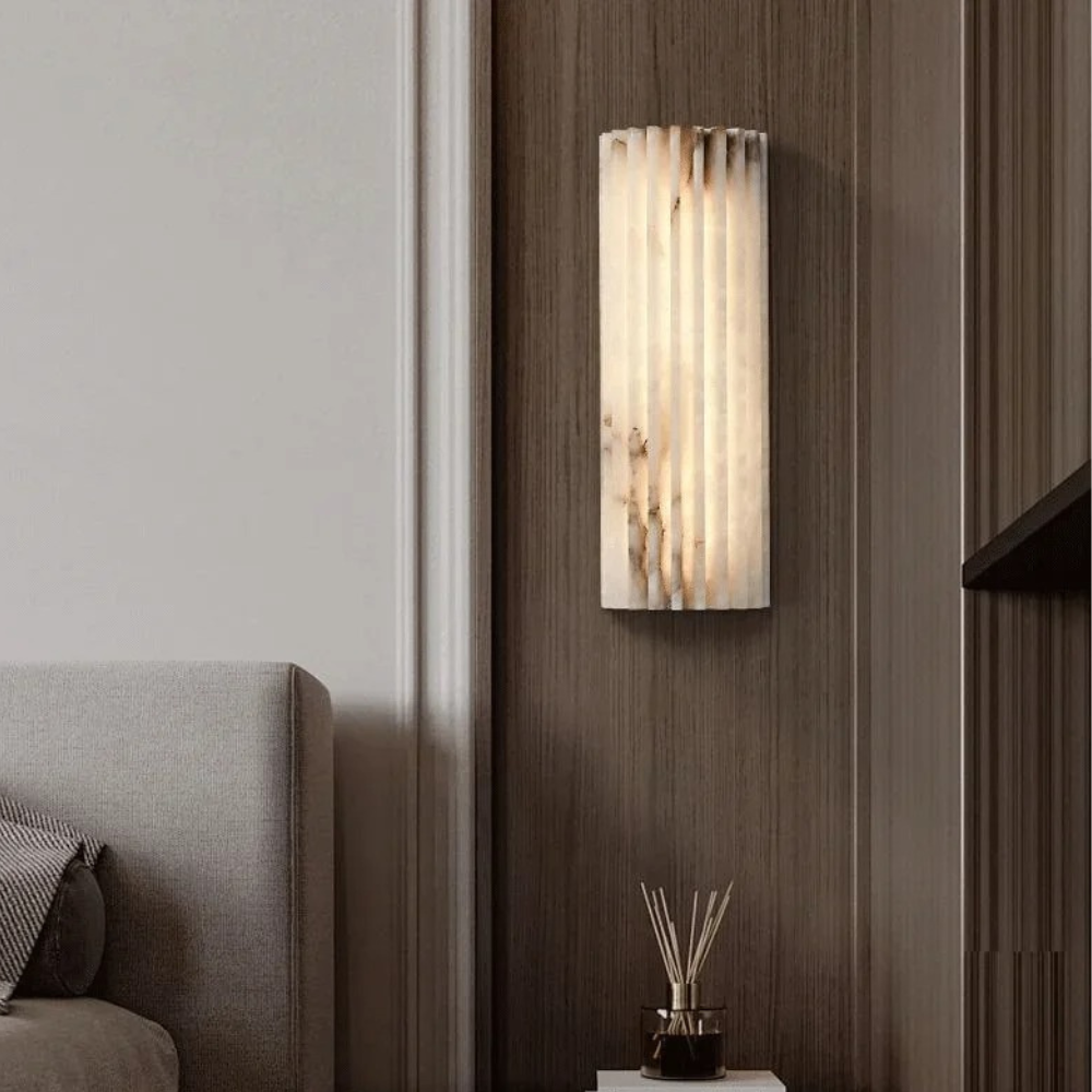 MarbleGlow Minimalist Marble Wall Sconce