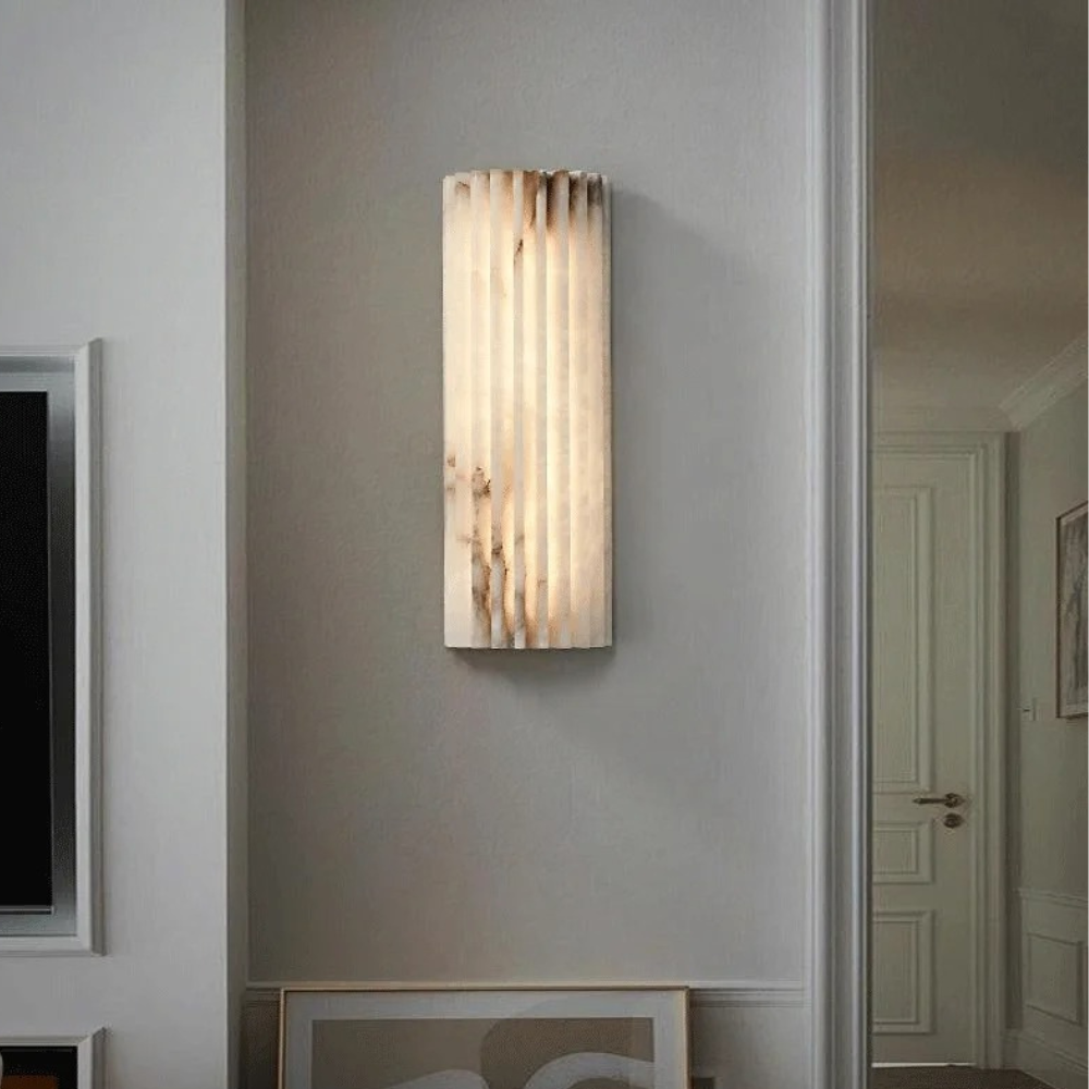 MarbleGlow Minimalist Marble Wall Sconce