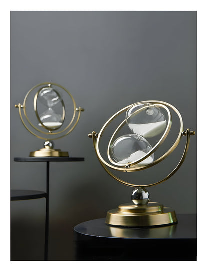 Skanto | GracefulTime Clock – Luxurious Hourglass with Elegant Gold Frame and Timeless Design