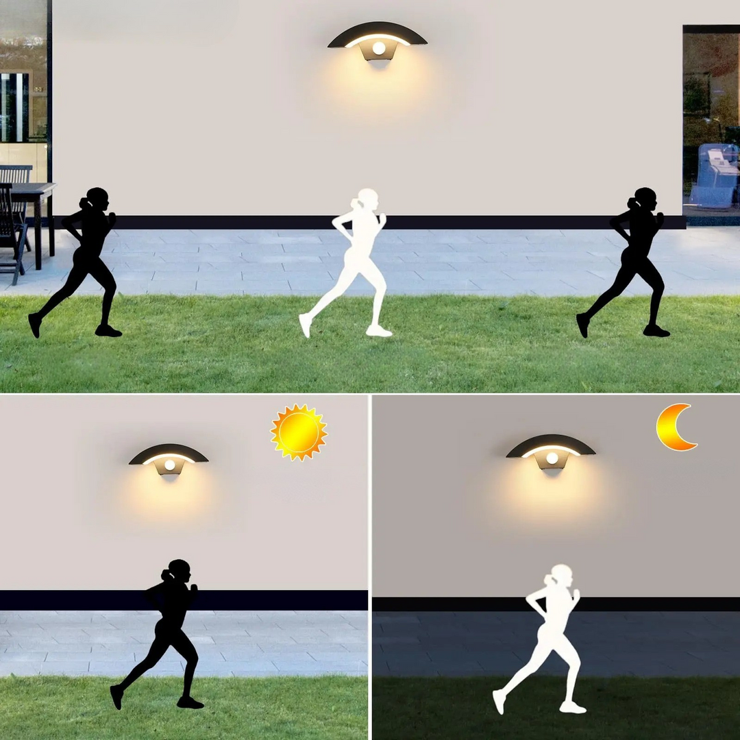 Outdoor wall lights in a 2-piece set – With motion sensor & protection | For home & garden | Kalsten