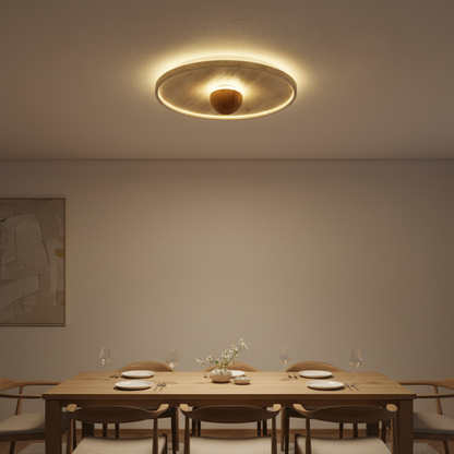 TerraGlow Natural Travertine Flush Mount
