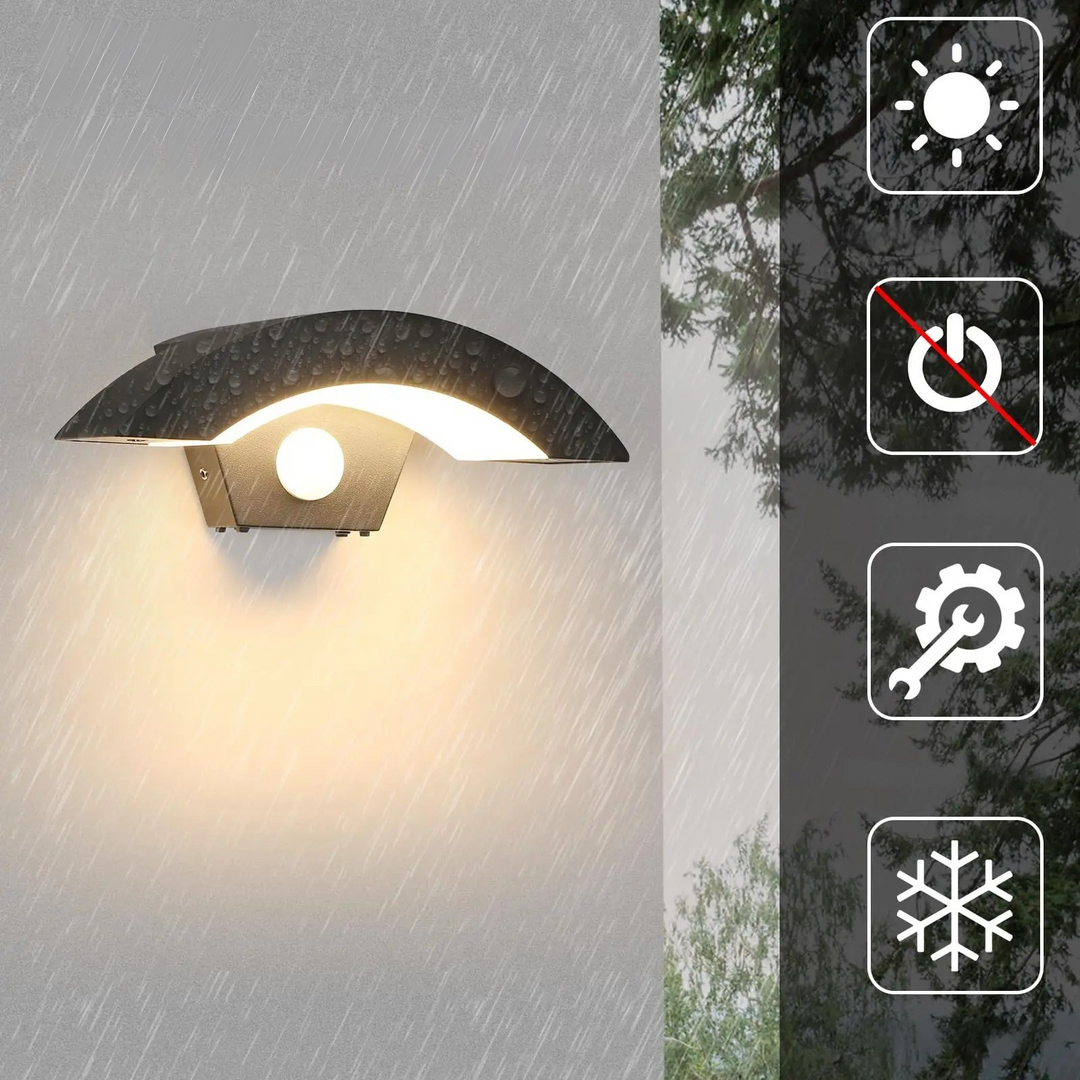Outdoor wall lights in a 2-piece set – With motion sensor & protection | For home & garden | Kalsten