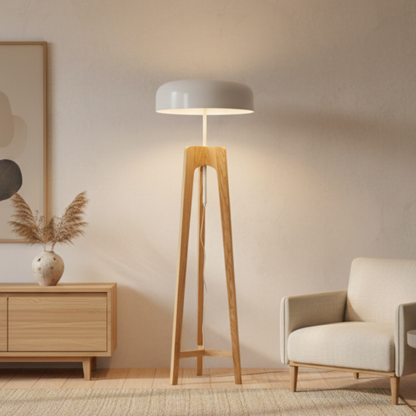 ArborWood Wooden Tripod Floor Lamp