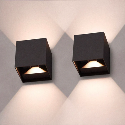 Modern LED wall light in cube design, Minimalist wall lamp for hallway & living room | Karnz