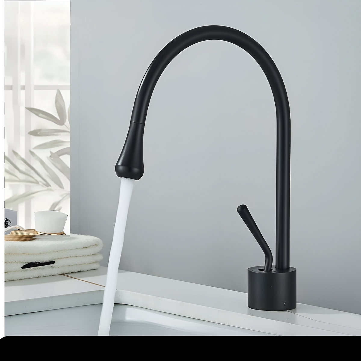 Basin mixer tap in a brushed look – Basin mixer tap, hot-cold mixer, brass tap for residential use | Karnz