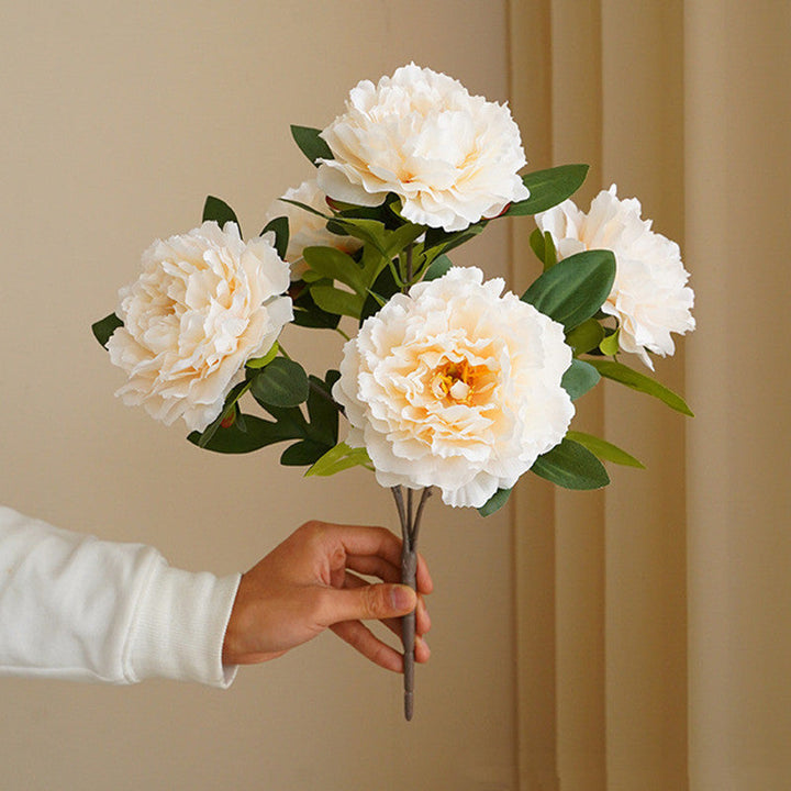 Artificial 5 large head peony flowers | Kalsten
