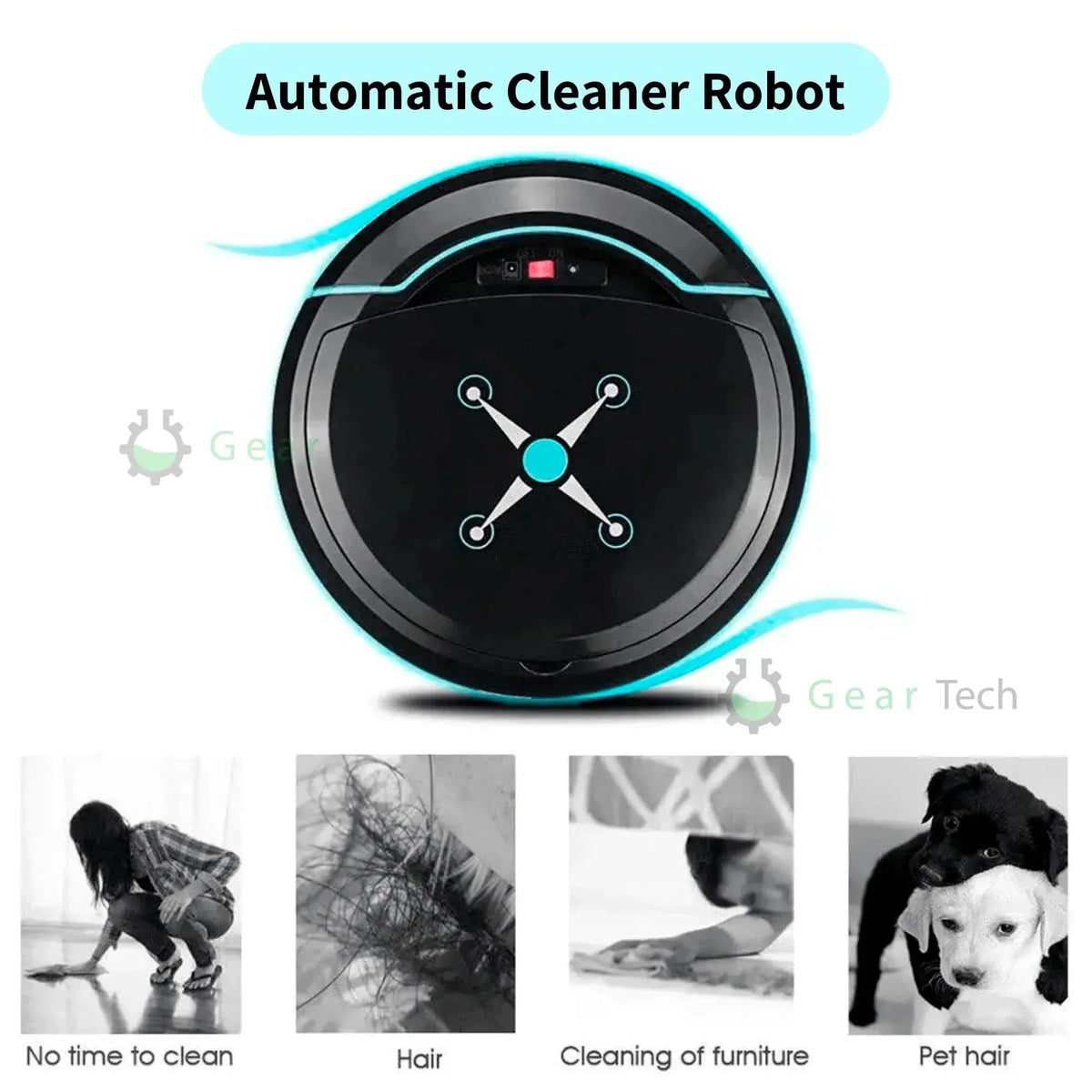 Automatic robot vacuum cleaner with intelligent navigation and mopping function