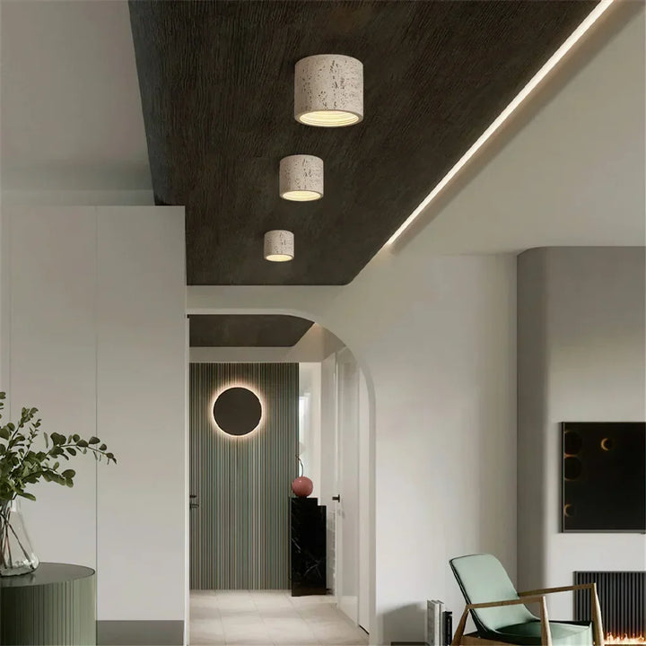 Ceiling Lamp Composite Cylindrical 12 in Soft Diffused Light Living Room Dining Area Ambient Lighting | Kalsten