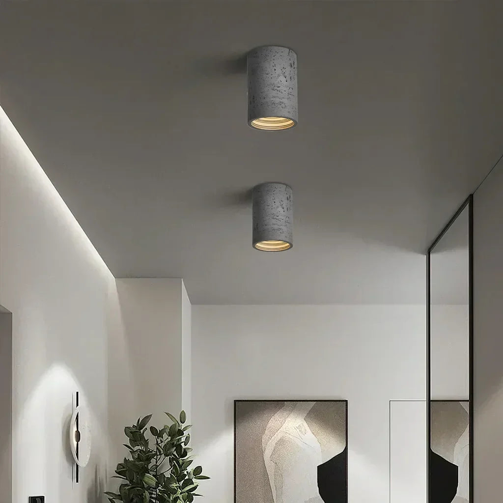 Ceiling Lamp Composite Cylindrical 12 in Soft Diffused Light Living Room Dining Area Ambient Lighting | Kalsten