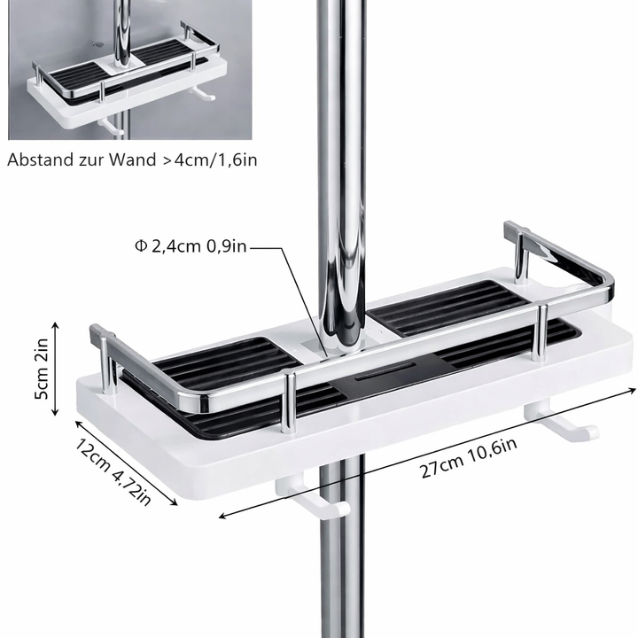AquaShelf Adjustable Shower Shelf without Drilling for Bathroom | Kalsten