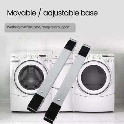 Adjustable washing machine stand with wheels