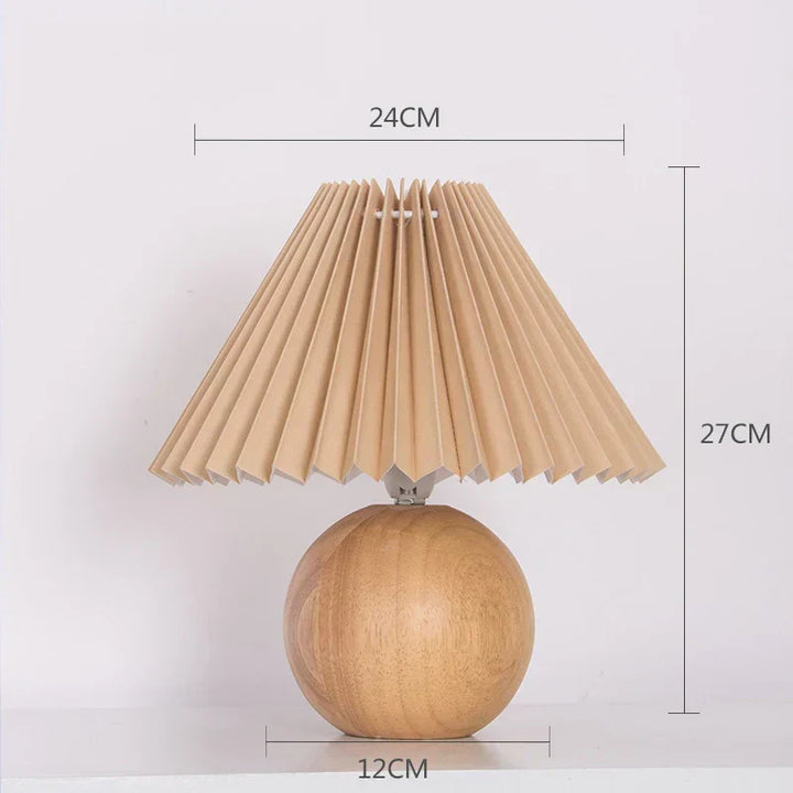Kalsten | Luminous Heritage: Vintage Table Lamp with Pleated Shade – Elegant Antique Retro Nightstand Lighting Solutions
