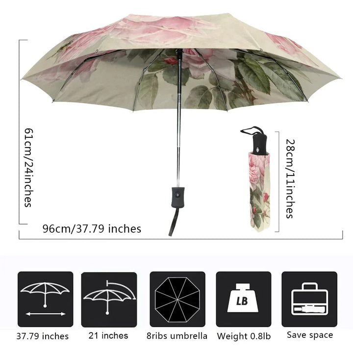 Automatic Floral Folding Umbrella