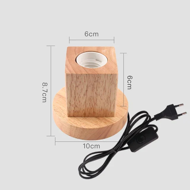 Retro Wooden Table Lamp with Light Ball – Decorative Lighting for Home | Kalsten