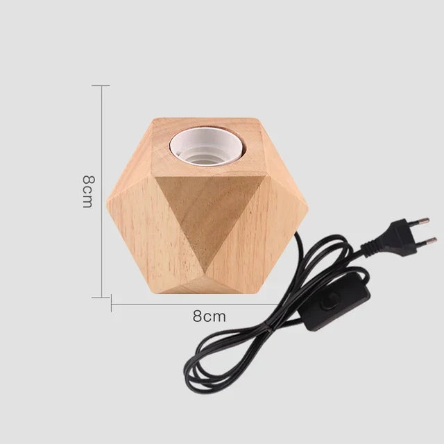 Retro Wooden Table Lamp with Light Ball – Decorative Lighting for Home | Kalsten