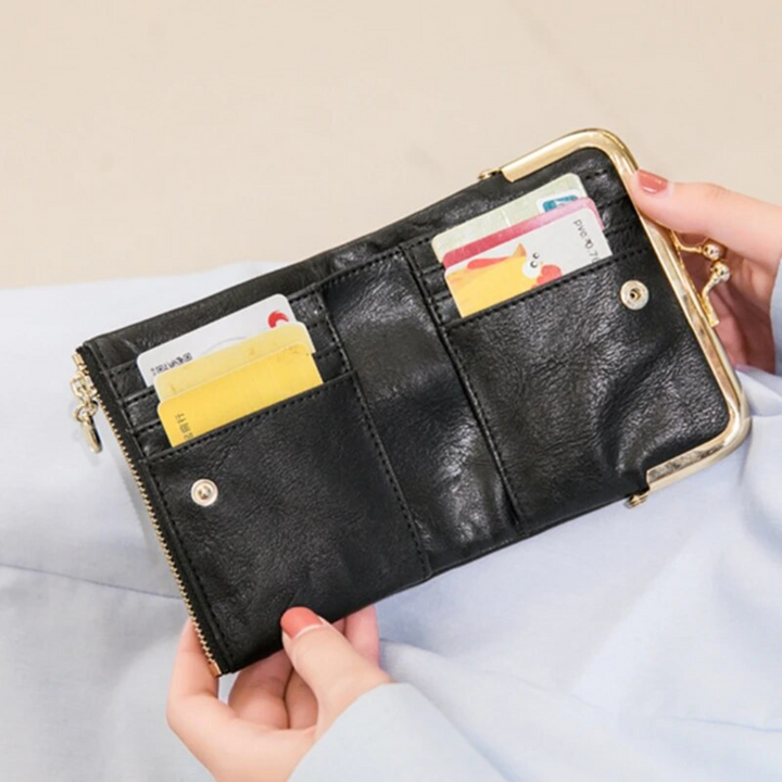 Vintage PU Leather Kiss-Lock Wallet Bag Kalsten