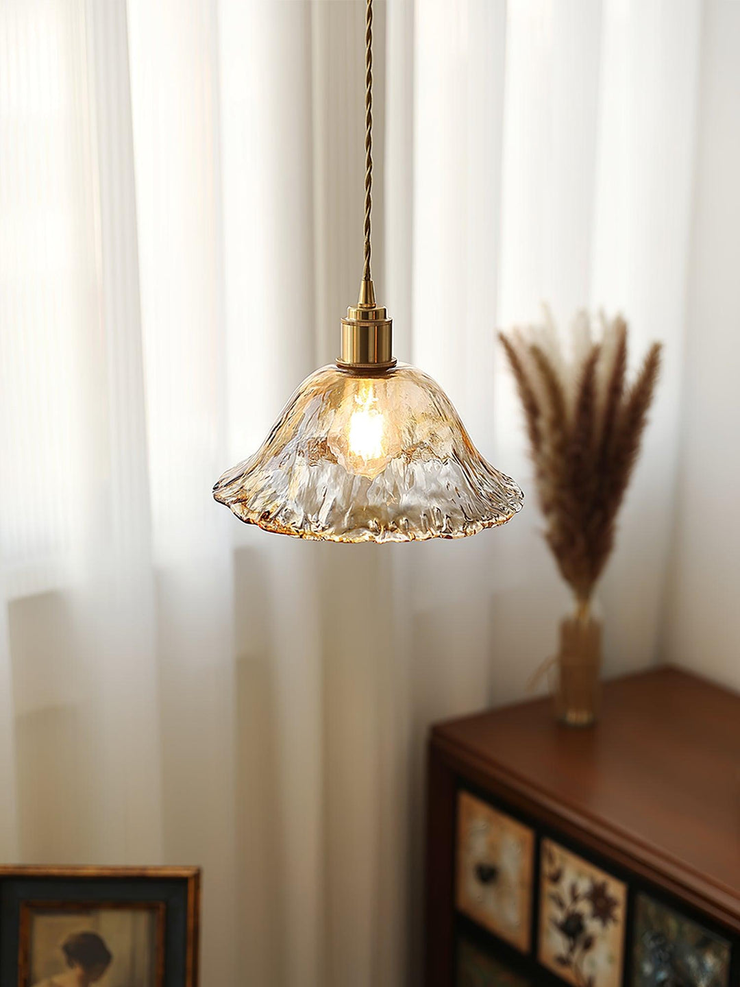 Vintage Brown Glass Droplight Pendant Light | Kalsten