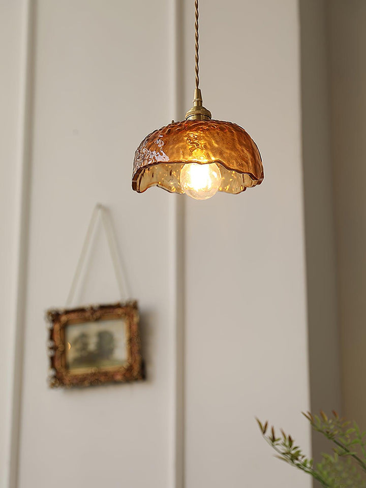 Vintage Brown Glass Droplight Pendant Light | Kalsten