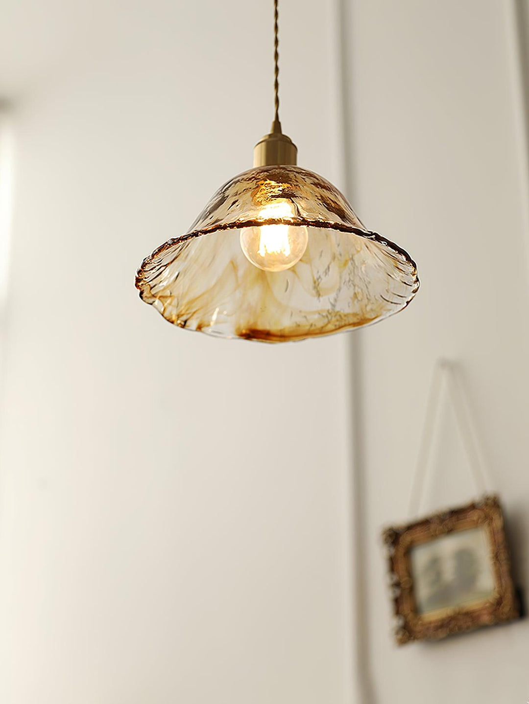 Vintage Brown Glass Droplight Pendant Light | Kalsten