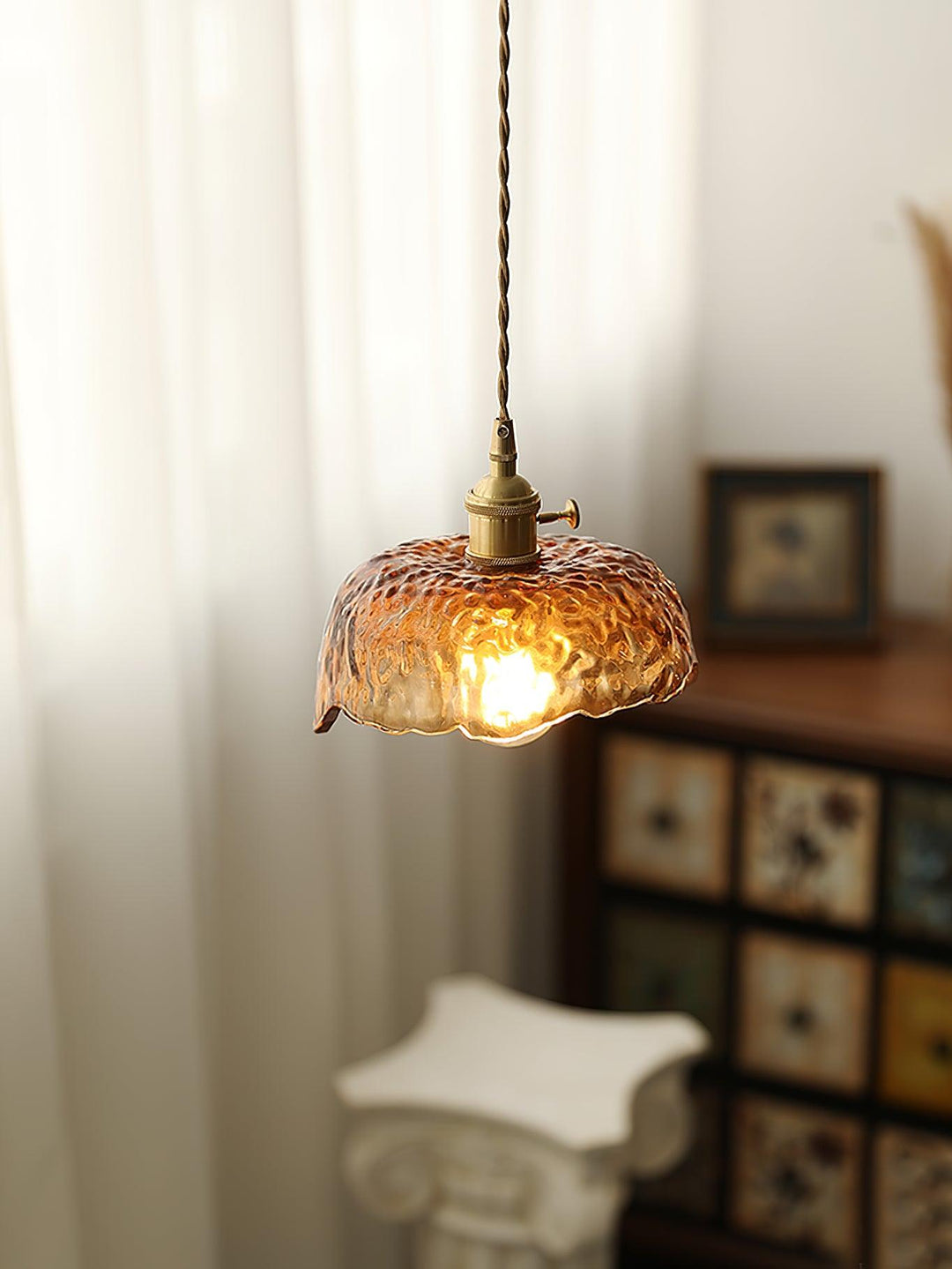 Vintage Brown Glass Droplight Pendant Light | Kalsten