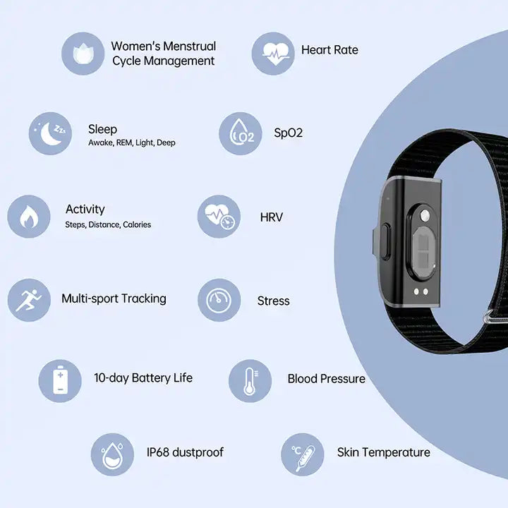 Kalsten | LifeTrack Activity Band – Discreet Fitness Tracker with Heart Rate and Step Counter