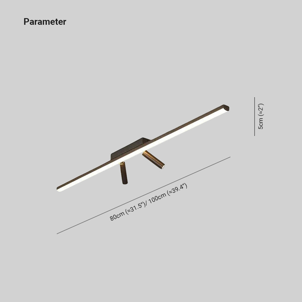Ceiling Light Metal Linear 31.5 in Adjustable Spot Living Room Modern LED Fixture Minimalist Indoor Lighting | Kalsten
